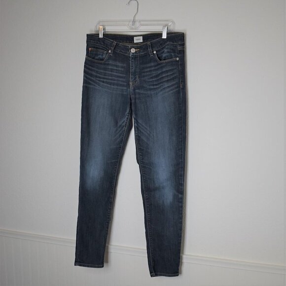 Hudson Krista Super Skinny Sz 31 Distressed 5 Pocket Dark Wash Denim Pants Jeans - Picture 3 of 16
